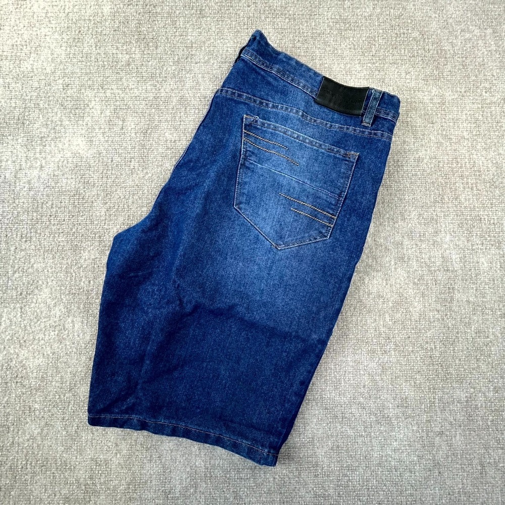 Steve's‎ Jeans Bermuda Shorts Mens 44 Blue Denim High Rise Medium Wash Whiskered